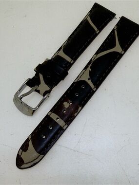 NEW MICHELE DECO SEREIN GIRAFFE LEATHER WATCH BAND STRAP 16 MM
